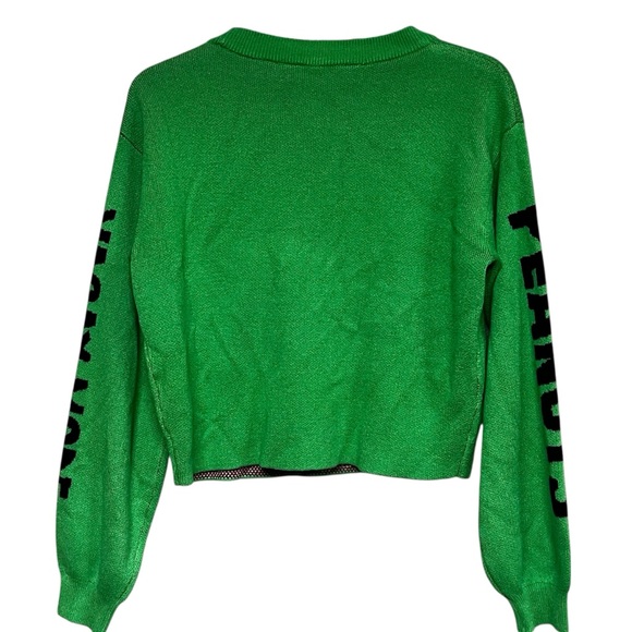H&M Peanuts Snoopy Green Jacquard Knit Cropped Sweater “Vacay Mode" - Picture 2 of 10